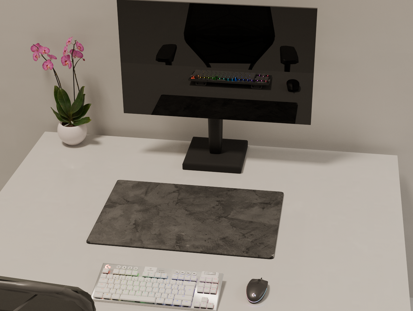 black and white rough gaming mousepad